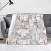 Rose Gold Marble Texture Print Flannel Blanket White Stone Soft Warm Throw Blanket Sofa Bed Modern Luxury Home Decor Gift