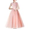 Girl's Lace Embroidery Bow Performance, Birthday Wedding Princess Dress, Skirt