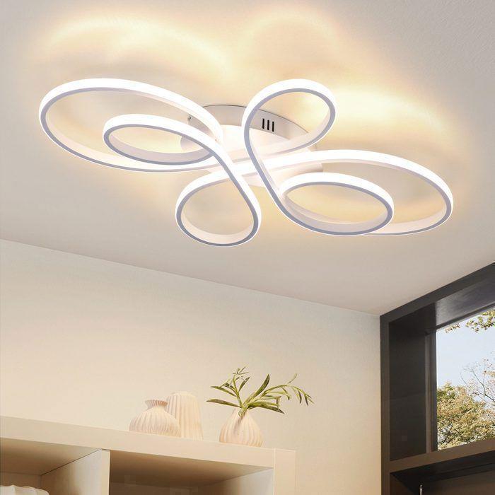 Plafoniera LED bianca moderna NETTLIFE - 30W bianco caldo 3000K Ø40 cm design farfalla per soggiorno camera da letto cucina