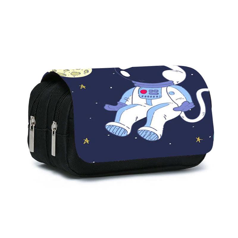 Astronaut Double-Layer 3D Print Flip-Top Pencil Case for Students Double-layer Flip-top Pencil Case