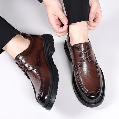 Brand Spring Autumn Men Dress Shoes Lace Up Casual Black Leather Shoes Men Loafers Luxury Wedding Party Male Shoes Men