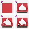Double Sun Lounger Red 205 x 129 x 200 cm Poly Rattan