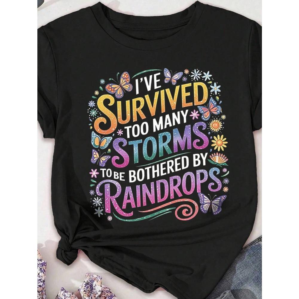A sense of self-healing after wind and rain! Plus-size women s T-shirt, full of sweet and cool atmosphere, super charming M