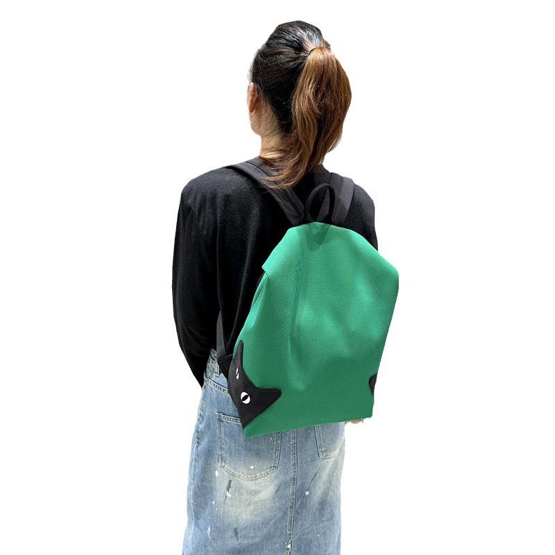 Design Sense Niche Computer Cat Outdoor Student Bag Cute Light Travel Backpack Net Cloth Bag
