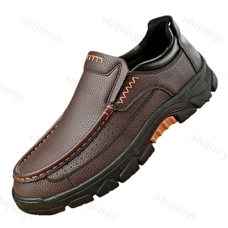 Herren Freizeitschuhe aus Leder 2025 Herbst Bequem Rutschfest Outdoor Slipper Britischer Stil Weiche Sohle Klassische Herren Laufschuhe