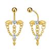 Elegant Crystal Ball Belly Button Rings Copper Shiny Body Jewelry New Gem Navel Piercing  Men