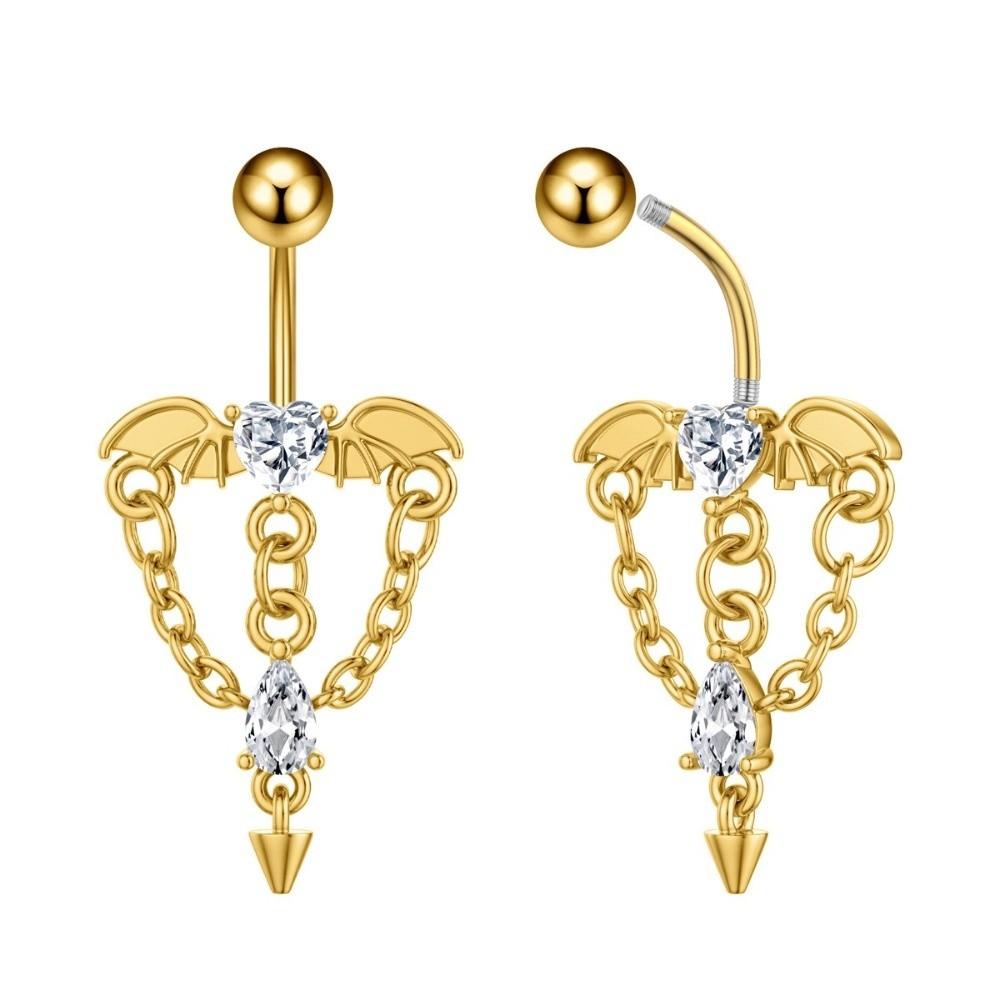 Elegant Crystal Ball Belly Button Rings Copper Shiny Body Jewelry New Gem Navel Piercing Men