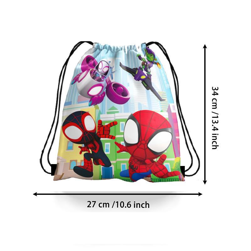 1/4/12Pc Cute Spider Nonwoven Loot Bag Drawstring Pockets Birthday Gift Bags for His Amazing Friends Party Supplies Spider Gifts