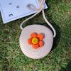 Handwoven Straw Bag Naked Bag Children's Flower Child Straw Bag Messenger Bag Cloud Bag Fashionable and Versatile
