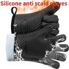 Oven Mitts Bake Silicone Gloves Anti-scald Microwave Oven Baking Gloves BBQ Gloves Anti Heat Resistant Baking Gloves Potholder