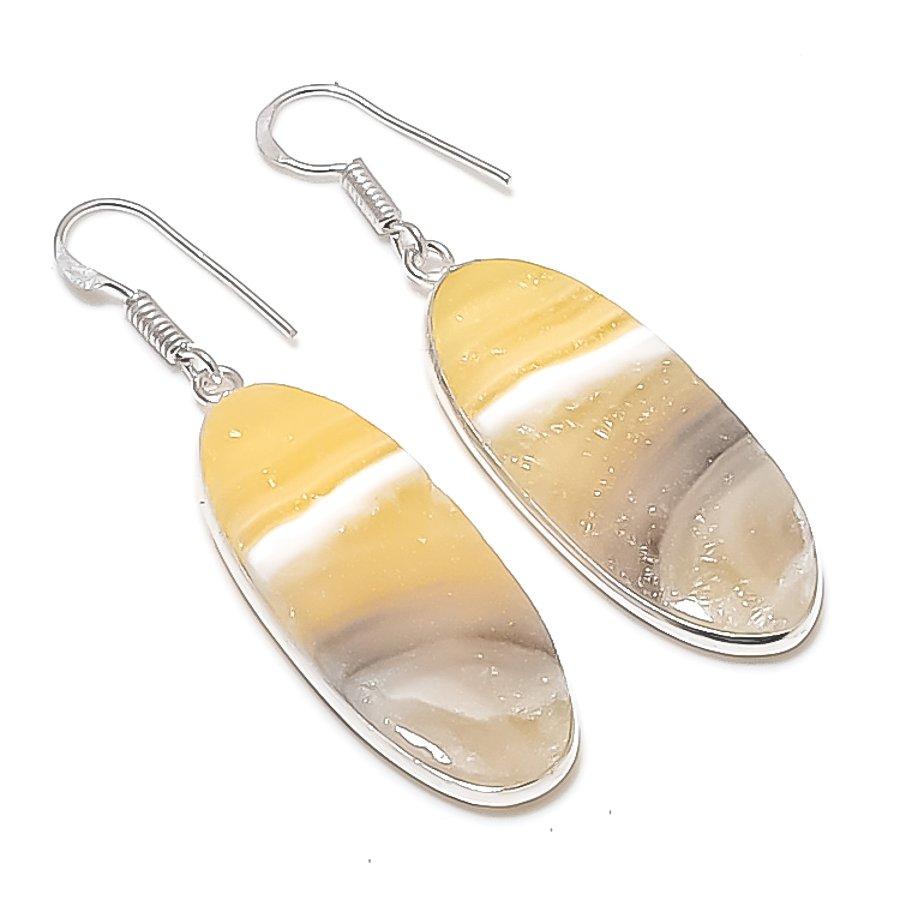 

Natural Calcite Agate Gemstone 925 Sterling Silver Jewelry Earring 2.17 AEE-11056