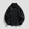 Men Retro Loose Cotton Shirts 2026 Men Long Sleeve Cargo Shirt Male Fashion Korean Style Casual Wear Dress Shirts Outerwear