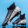 Foreign trade football shoes men's broken nails mandarin duck shoes high-top fly-woven socks male adolescent students training shoes large size