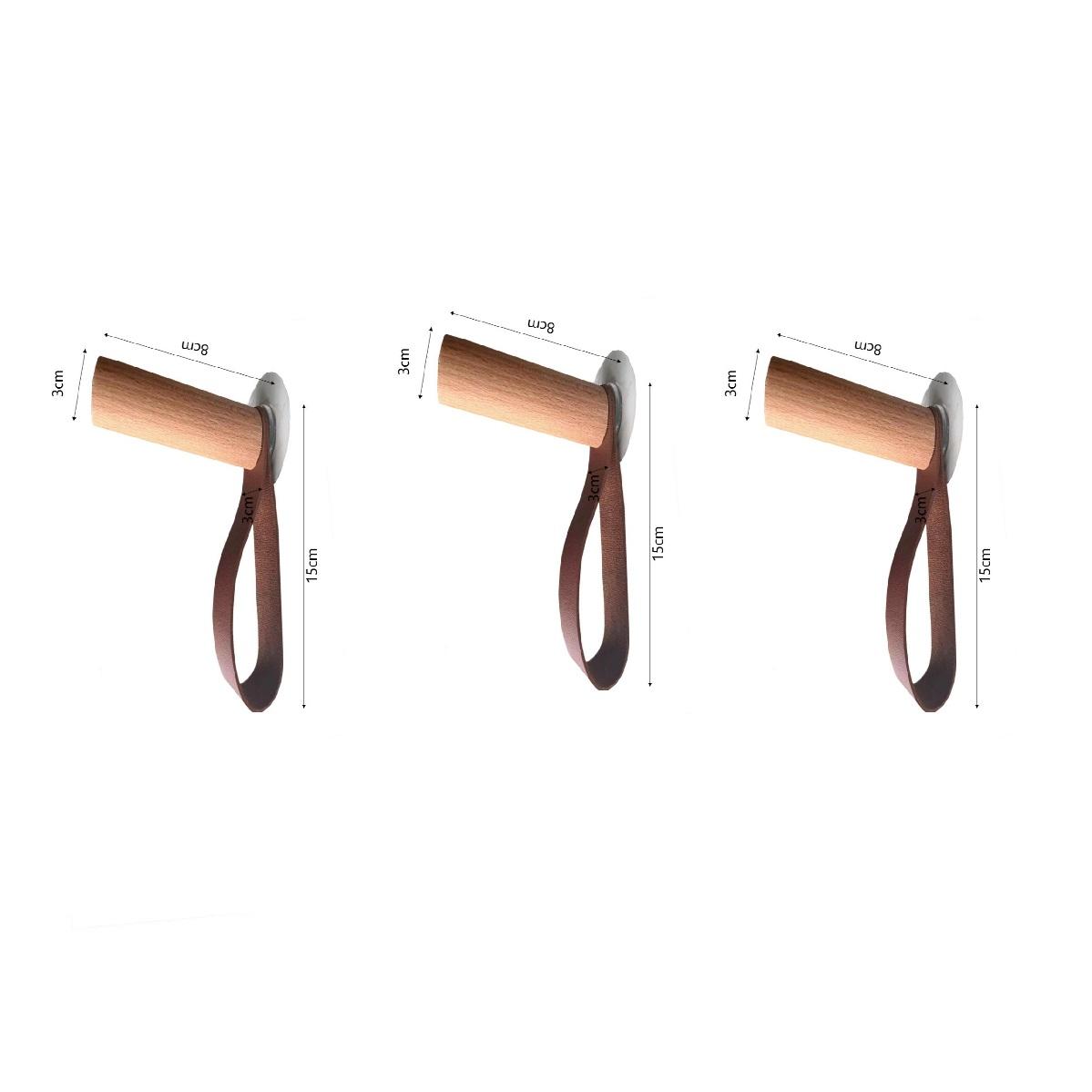 

HeMu Solid wood leather hook belt hanging clothes and hats on wooden wall bedroom living room entrance decoration