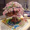 Cherry Blossom Treehouse Building Blocks - High Difficulty Princess Series for Girls' Birthdays.