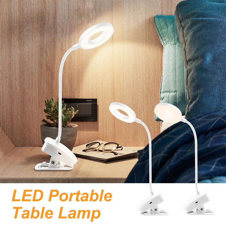Wireless Table Lamp Study 3 Modes Touch Dimming Rechargeable LED Reading Desk Lamp USB Table Light Bedside Flexo Lamps