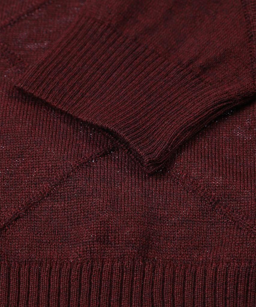 PANICALE Marino Wool Round Knit [Wine]