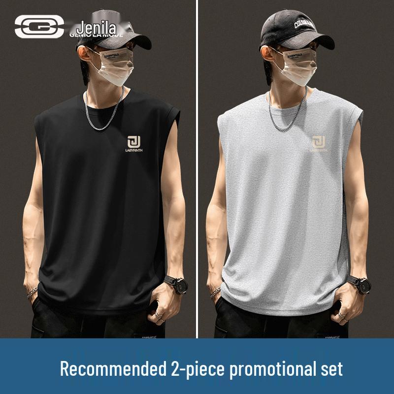 

GENIOLAMODE Men s 2-Pack Pure Cotton Round Neck Tank Top 3XL