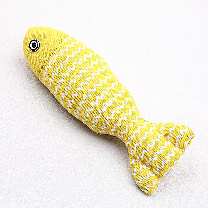 Cat toy simulation burlap fish cat teeth grinding toy kitten teasing cat stick wear-resistant bite-resistant self-exercise toys
