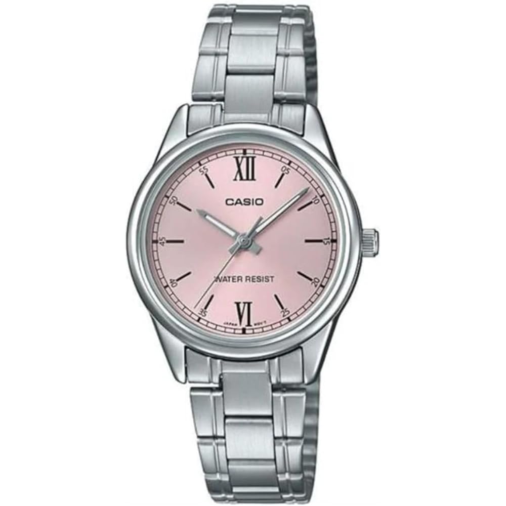 Casio LTP-V005D-4B2 Women s Standard Stainless Steel Pink Dial Analog Watch 3-Hand