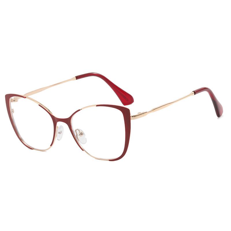 Trendy Glasses Frame Cat Eye Personalized Anti-Blue Flat Mirror Fashion Optical Frame