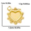 6pcs/Lot Different Heart Pendants For Jewelry Making Supplies 18k Real Gold Plated Stainless Steel Charms Bulk Sun Flower Charm