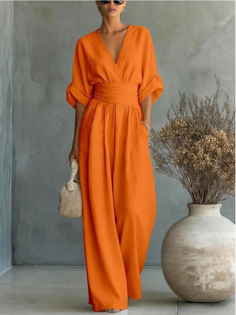 Women's Sexy V-neck Ruffled Fashion Jumpsuit 2026