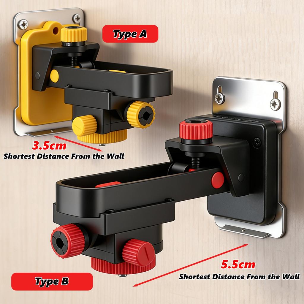 Fine-tuning Bracket Laser Level Holder ,360° Adjustable Powerful Magnetic Pivoting Base Leveling Wall Mount Bracket,