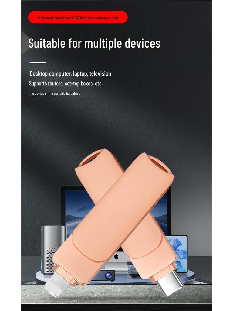 Apple TYPE-C Car and Mobile U Disk - Dual Interface, Rotating, Large Capacity, 8GB