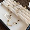 Maillard Tiger Eye Bead Round Pendant Necklace - Retro Casual Style Sweater Chain, Simple and Versatile.