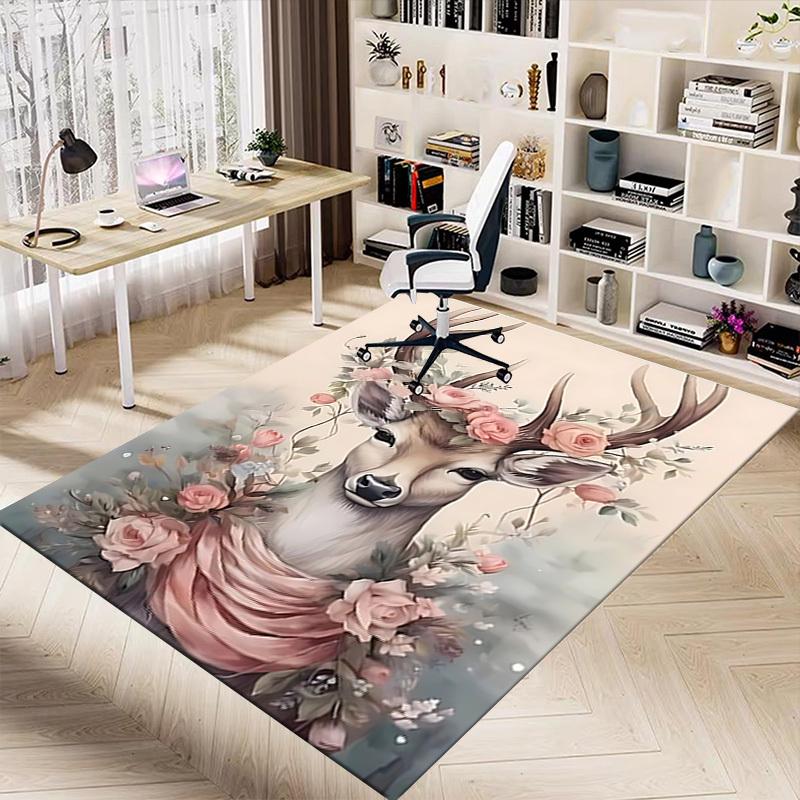 1pc Deer Carpet Office Rug Outdoor Mat Home Decor Area Carpet Festival Gift
