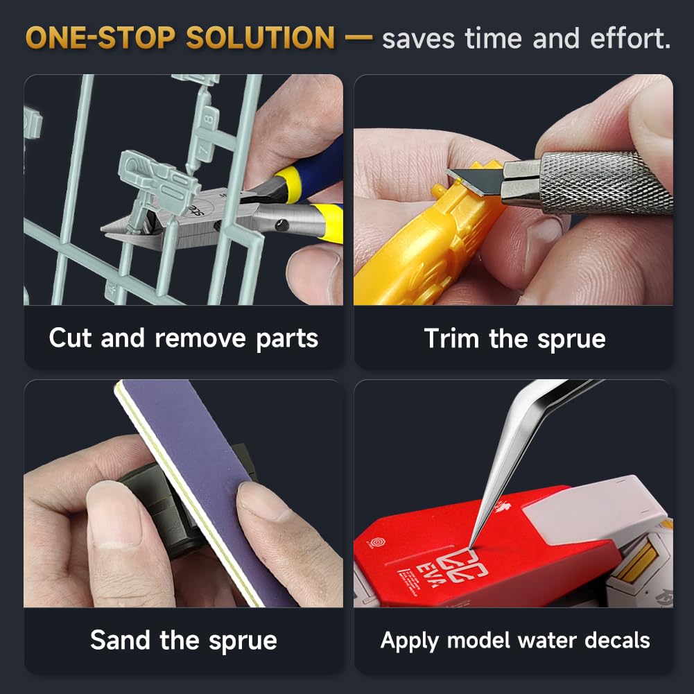 Stedi Plastikmodellbau Werkzeug Gravur Schleifen Bastelwerkzeuge für Anfänger Set Dünne Zange, Pinzette, Werkzeug, Stift,
