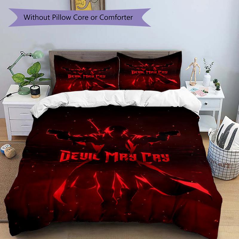 3-częściowy komplet pościeli Devil May Cry: Idealny do sypialni lub pokoju gościnnego. Miękkie i wygodne bez wkładu yy251009190
