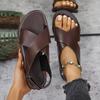 Fashion Summer New Flat Sandals for Women Cross Buckle Design Open Toe Women's Sandals Velcro Women's Shoes Vintage Style Beach Sandals
