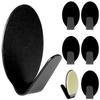 Self-adhesive hanger hook, steel, black, 3x2 cm, 6 pcs.