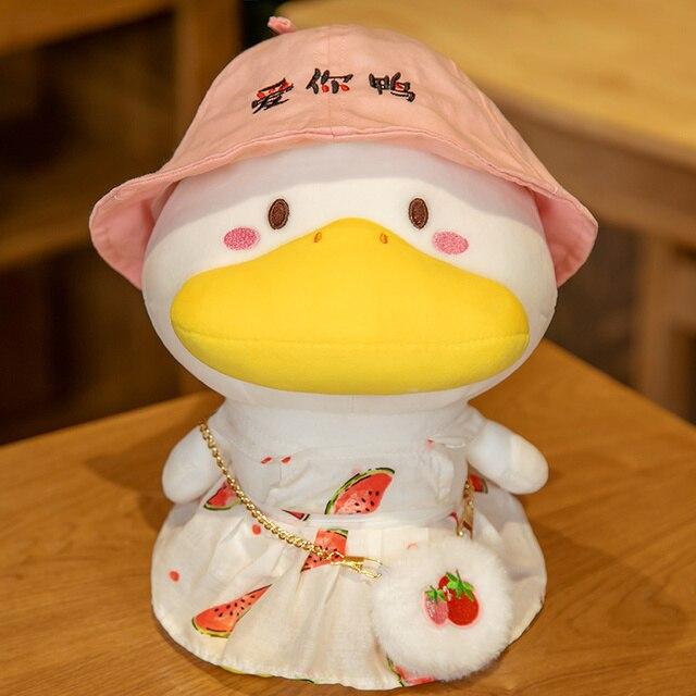 1pc 33cm Kawaii Duck With Clothes Plush Toys Multiple Styles Cute Dressing Duck Pillow Stuffed Dolls For Kids Girl Xmas Gift