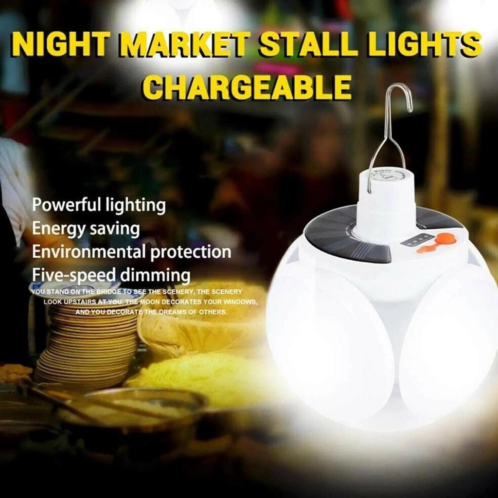 Portable LED Bulb Folding Solar Outdoor Light Waterproof Light Emergency Light Solar Rechargeable Camping Light