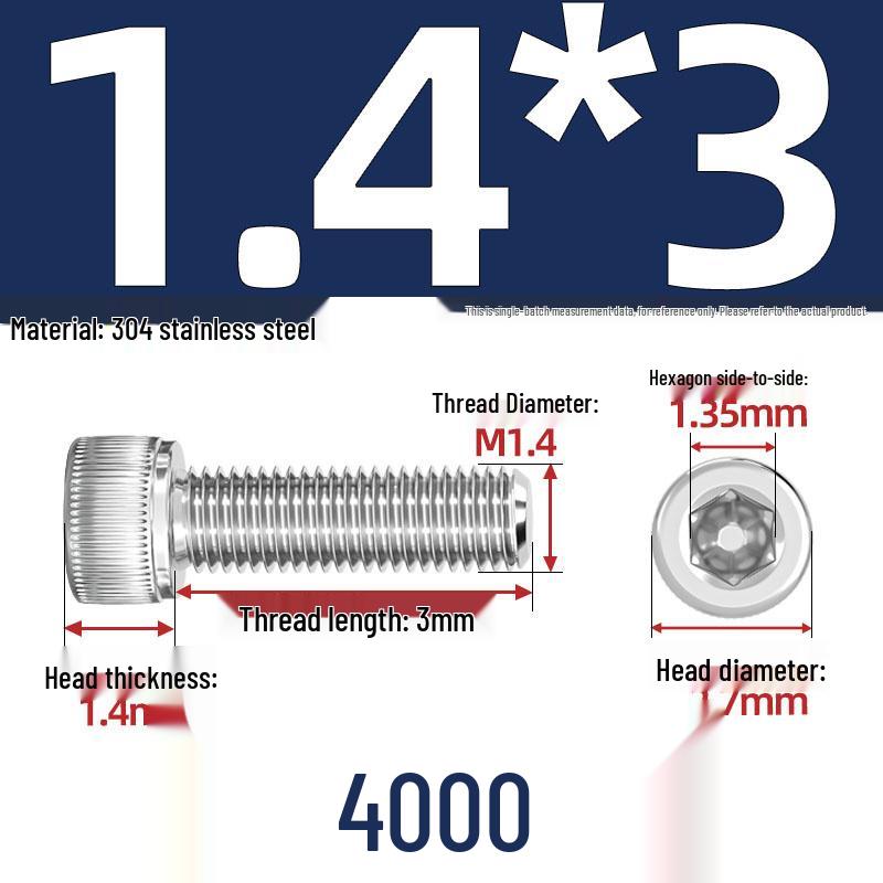 304 Stainless Steel Hex Socket Head Cap Screws, M2-M10, Extended Length