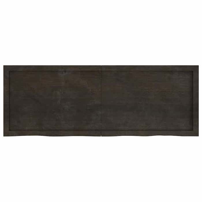 VidaXL Étagère murale gris foncé 140x50x6 cm bois chêne massif traité 363825