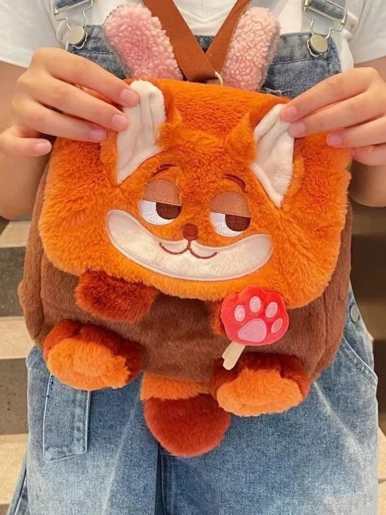 Zootopia Weiche Plüsch-Hasen-Tragetasche mit Klappenverschluss für den täglichen Gebrauch