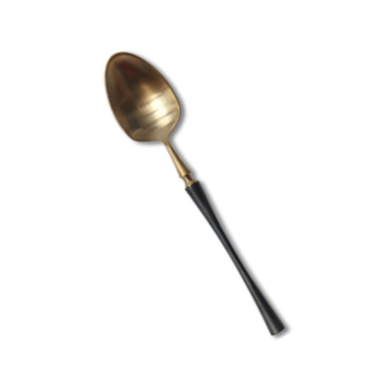 Belle Gold Black Table Spoon Cutlery Dinnerware