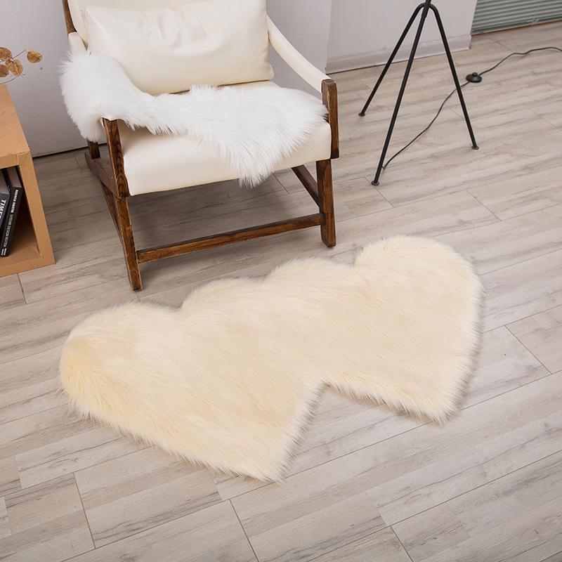 Tappeto in Lana Sintetica a Forma di Cuore Doppio - Tappeto per Soggiorno, Camera da Letto, Divano, Tavolino, Tappetino Spesso per Pavimento