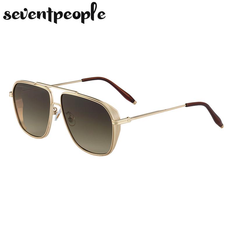 Vintage Übergroße Quadratische Sonnenbrille Herren Luxusmarke Klassische Metall Doppelsteg Punk Sonnenbrille Für Herren Trendige Fahrbrille
