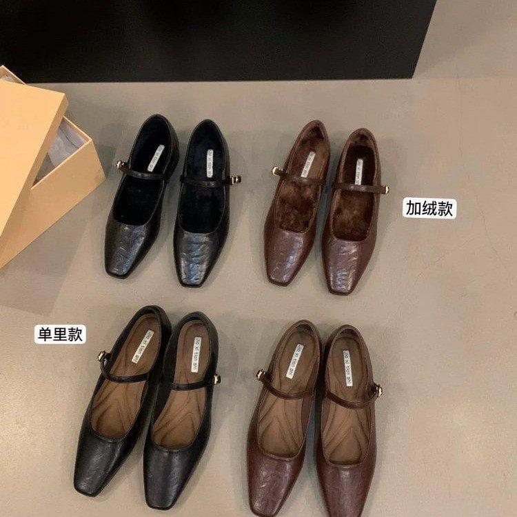 Retro Temperament Women's Shallow Mouth Single Shoes Women's 2025 New Spring and Autumn French Late Evening Wind Thick Heel Mary Jane Single Shoes