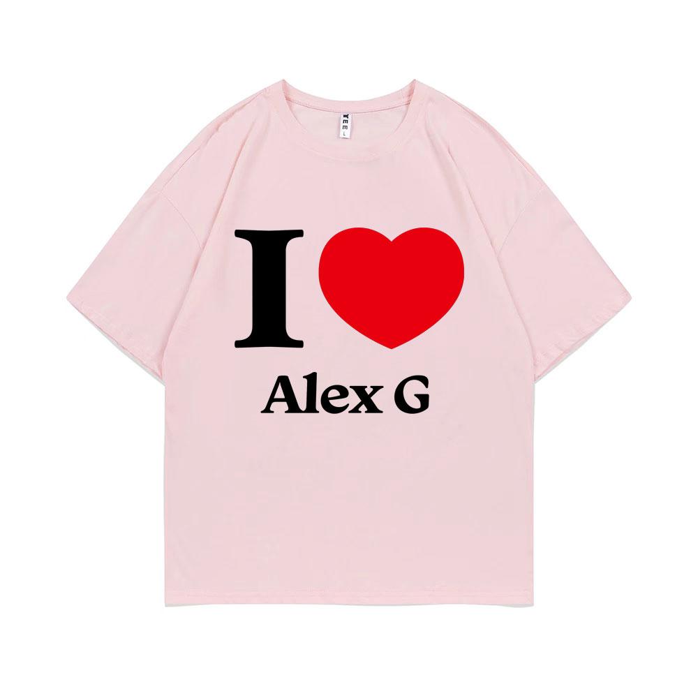 I Love Alex G Graphic Print T-shirt Men Women Fashion Casual T Shirts Male Vintage Oversized Streetwear Unisex Pure Cotton Tees