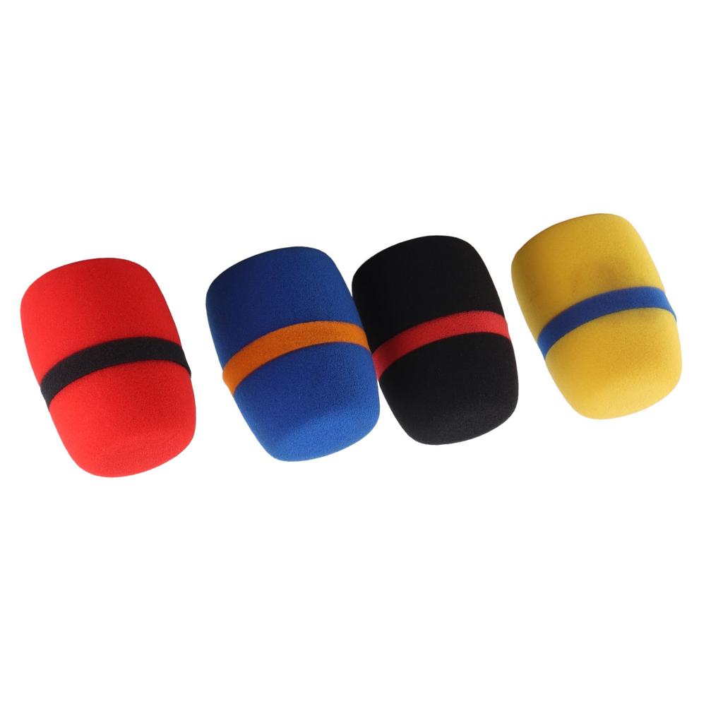 4 Pcs Microphone Windscreen High Density Sponge Soft Breathable Microphone Foam Cover for Studio KTV
