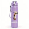 1PC Cowgirl western female silhouette print 750ml colorful plastic sports water bottle leakproof pop up lid with straw for outdoor work home use