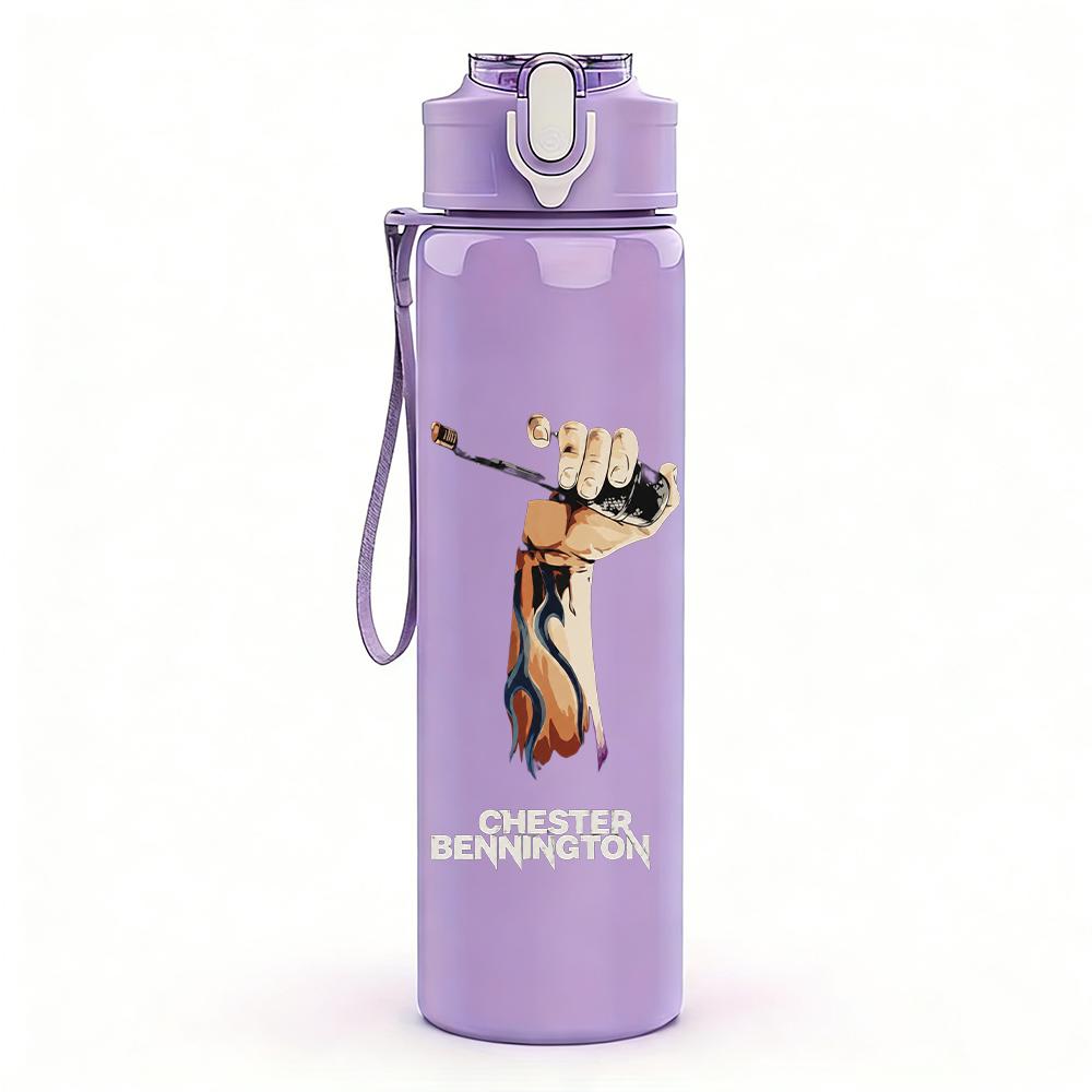 1PC Cowgirl western female silhouette print 750ml colorful plastic sports water bottle leakproof pop up lid with straw for outdoor work home use
