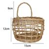 Woven Hanging Basket Holder with Handle Hanging Wall Basket Handmade Rattan Basket for Potato Pantry Onion Cabinet Garlic
