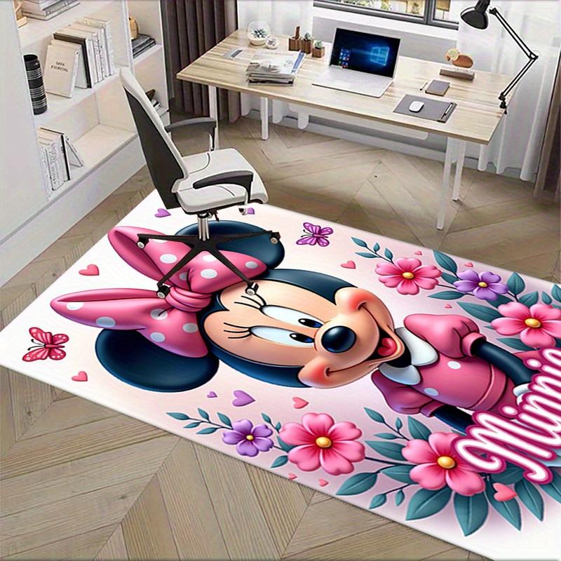 3D Printed Minnie Mouse,Polka Dots,Flowers Anti-Slip Rug - Machine Washable Office Rug for Living Room, Bedroom, Office - Multiple Sizes
